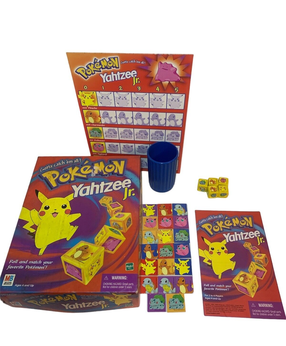 Vintage Pokemon Yahtzee Jr 1998 Milton Bradley Nintendo Complete