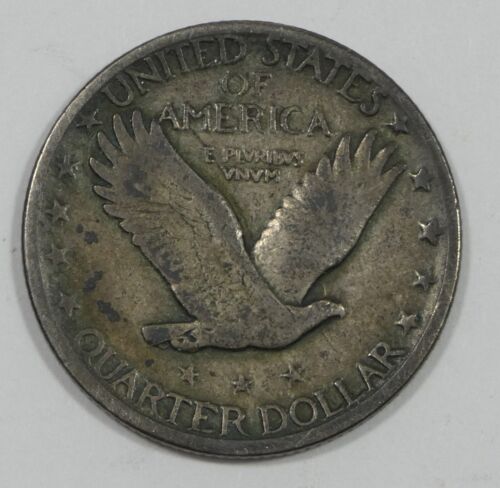 Cuarto de dólar Standing Liberty 1920-D muy fino plata 25c - Imagen 4 de 4