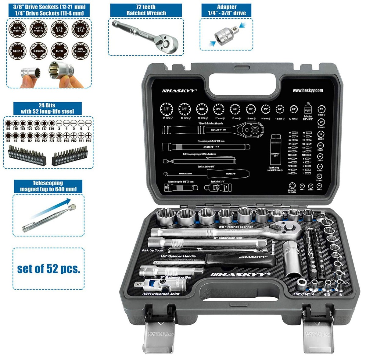 VEVOR 13-teiliger Torx-Bohrer-Steckschlüsselsatz, Sterntyp