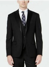  360 RYAN SEACREST Men's Two Button Jacket Black Prom Party Tuxedo New Size 42R