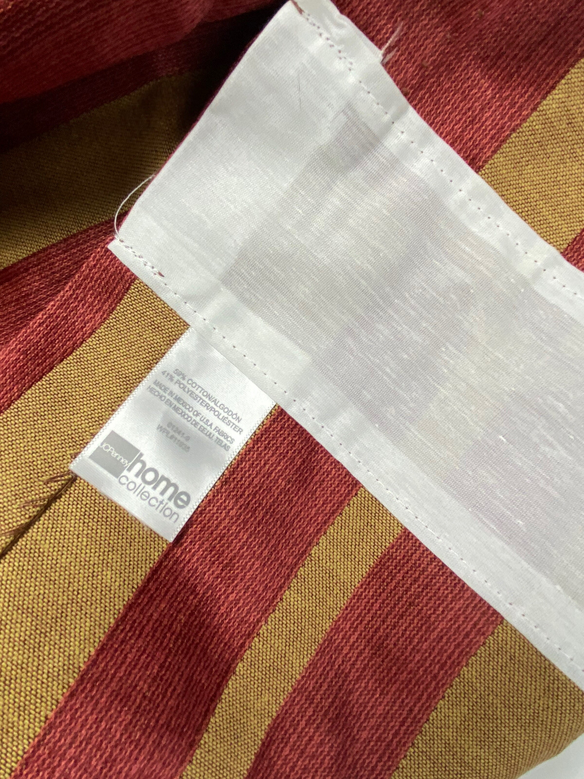 2 JC Penney Discontinued Curtains Drapes Panels Red Tan Stripe 85