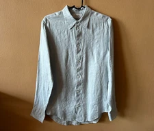 NWT COS Light Blue Organic True Hemp Button Down Shirt Size 14.5 14 1/2