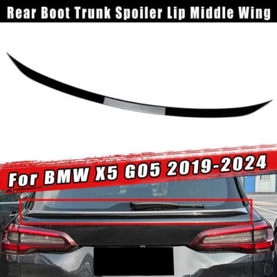 Rear Boot Trunk Spoiler Lip Middle Wing For BMW X5 G05 2019-2024 Glossy Black
