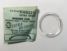 XHD 32 1/2 EXTRA HIGH DOME ROUND PLASTIC WATCH CRYSTAL 33.3mm