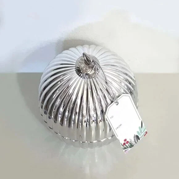 NEW Sand + Fog Frazieir Fir Candle Silver Chrome Glass Ornament Decor 6 oz - Image 2 of 3