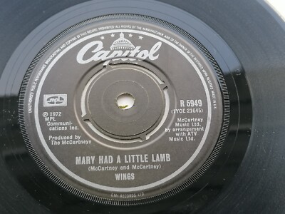 PAUL McCARTNEY WINGS  UK  45 MARY HAD A LITTLE LAMB M.P.L.  CAPITOL  SOUTHALL