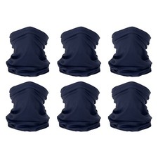 Cuello Polainas, 6pzs Transpirable Cara Cubierta Bufanda Exterior, Marino Azul