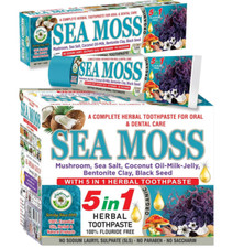 6X Sea Moss 5 in 1 ORGANIC TOOTHPASTE - AL RIYAN 100 Natural Fluoride free