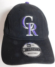 Colorado Rockies Cap Strapback New Era 9Twenty MLB Hat Black Purple Embroidery