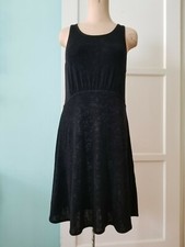 Free People Black Brocade Print Dress Sz M