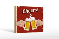 Holzschild Alkohol 18X12 Cm Beer Cheers Bier Holz Deko Schild