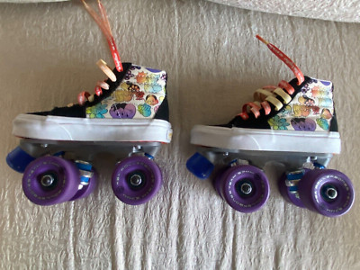 Vans Custom Roller Skates Black SkateBoard Shoe US Kids 12.5 Rare RollerBones