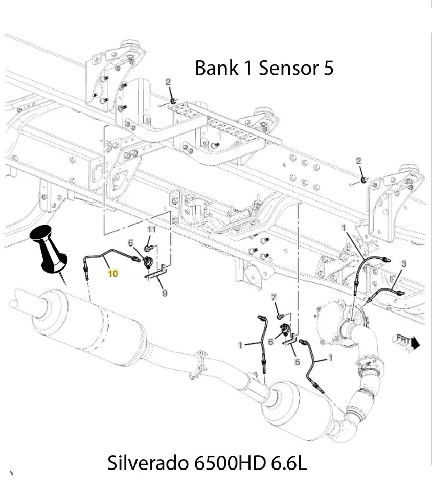 Exhaust Temperature Sensor Bank1 Sensor 3 or 5 2017-24 GMC Sierra 2500HD 3500HD - Image 4 of 4