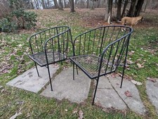 Two George Nelson For Arbuck Patio Mid Century Modern Steel Chairs WILL SHIP 🚢
