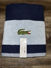 Lacoste  Navy Blue Bath Towel 100 Cotton 30" x 52" Big Crocodile Logo A 