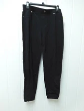 Utopia by Hue Black Cuffed Knit Skimmer Leggings Size Large UT19166