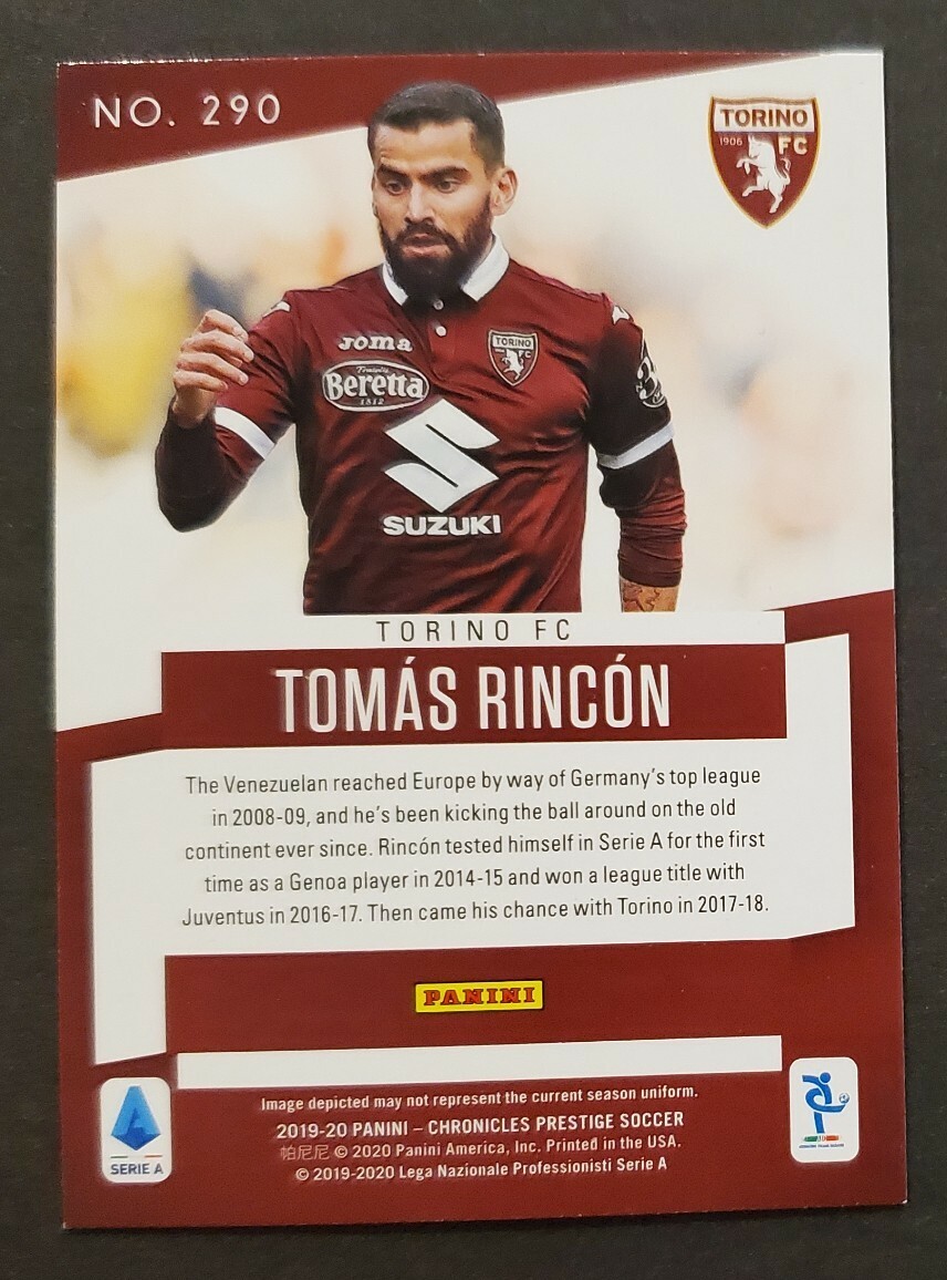 Chronicles Prestige 290 Tomas Rincon Rc Torino Fc Rookie Soccer Card Nm Mt Ebay