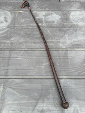 Braided Leather Riding Whip Crop Brown Horse Riding Polo Equestrian