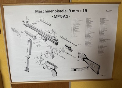 Schautafel Heckler & Koch MP 5 Tafel IV Polizei Niedersachsen alt! obsolet!  