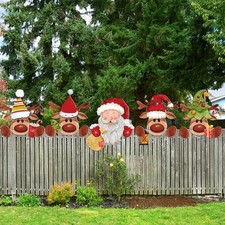 Barydat 5 Pcs Christmas Fence Peeker Decoration Peeking As Pictures Shown