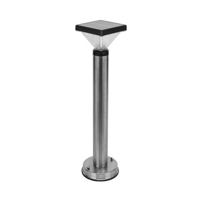 Gama Sonic Luxor Bollard Outdoor Solar Pathway Light, Silver Stainless, 20.25...