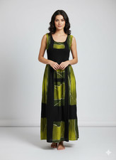 Womens Plus Size Curve Abstract Print Maxi Elasticated Dress Up to UK SIZE 22 P8
