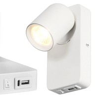 Led Wandleuchte Usb C Leselampe Weiß Matt GU10 Schalter Spot Bettlampe Masterled