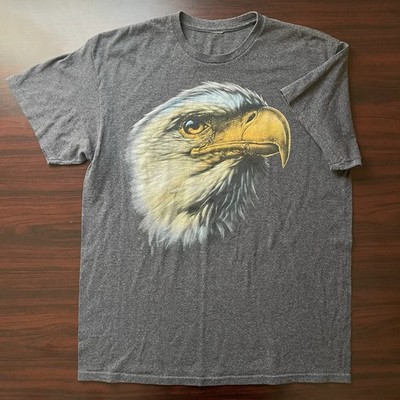 Vintage Bald Eagle T Shirt Biker Style Big Face Size Medium