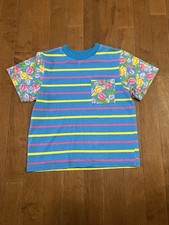 Classics By Youngland Tee Youth Size L (10/12) Bright Colors Striped & Florals