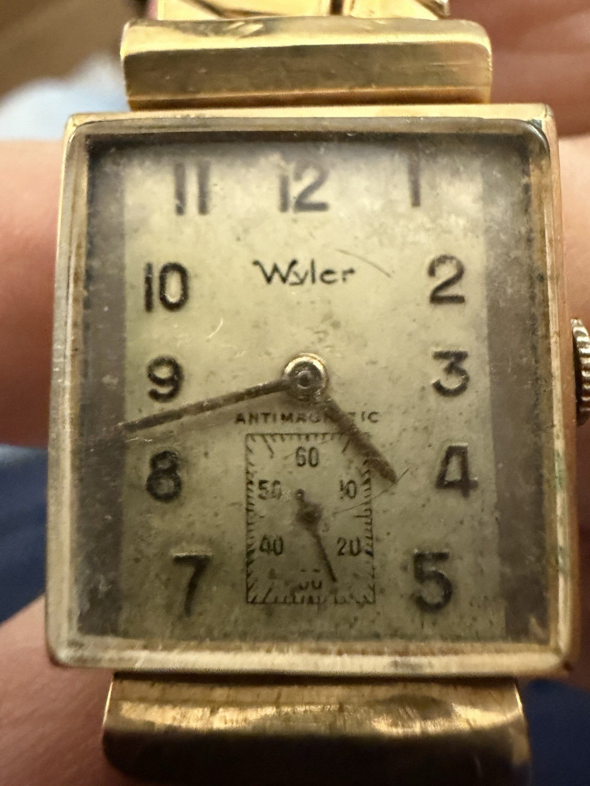 Repair Antimagnetic 10K Parts Filled Vintage Gold Watch Swiss 17J Tank Wyler - vintagewatches.pk