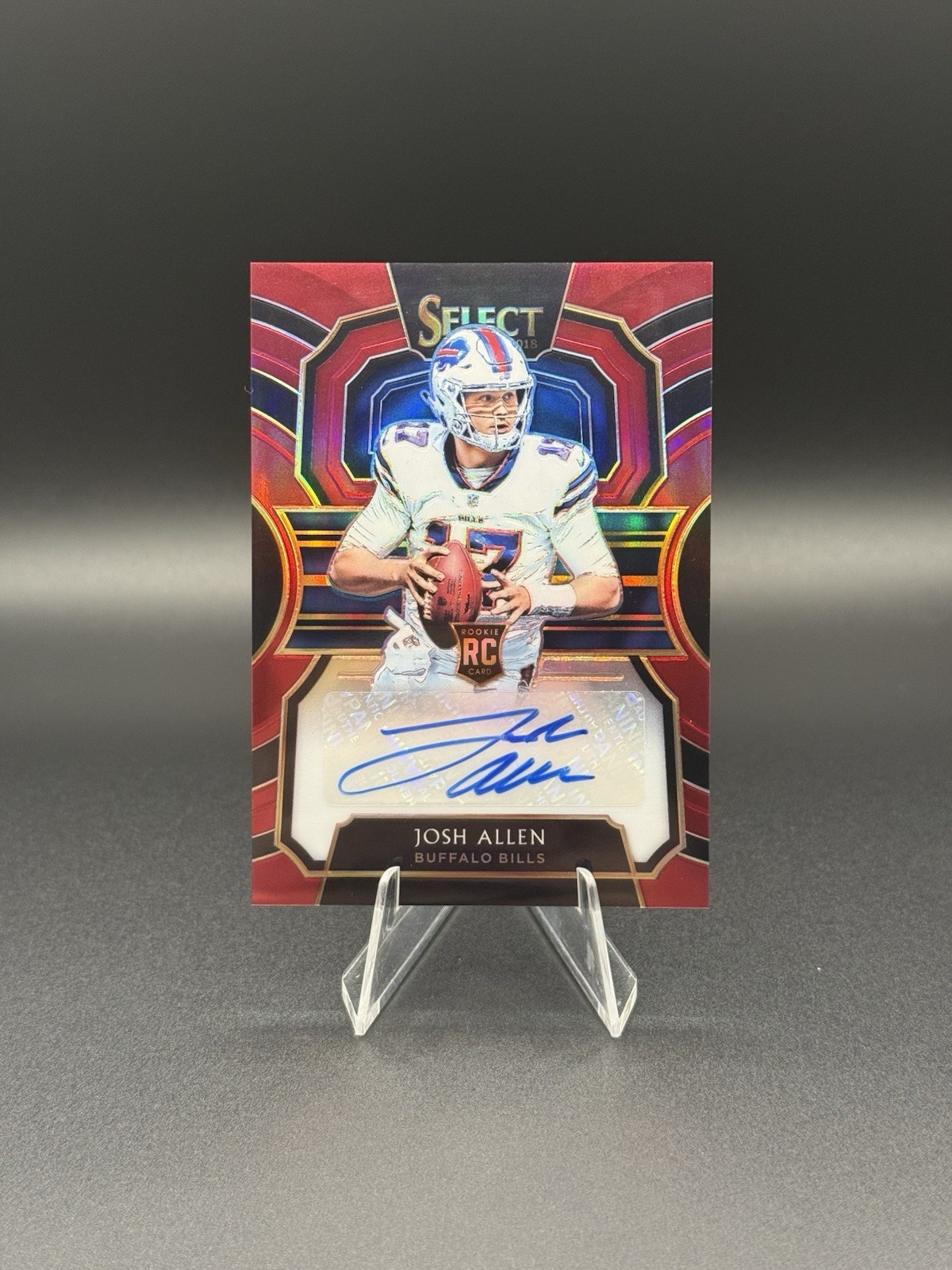 2018 Select Bills Josh Allen Rookie Auto Maroon Prizm #d 18/25 Buffalo Bills