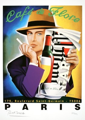 Razzia - Café De Flore - Limitierte Auflage. Hand Signiert