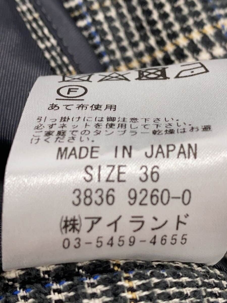 ALTRA Diagramma altro scialle colletto check abito cappotto 36 cotone grigio 3836 9260 0