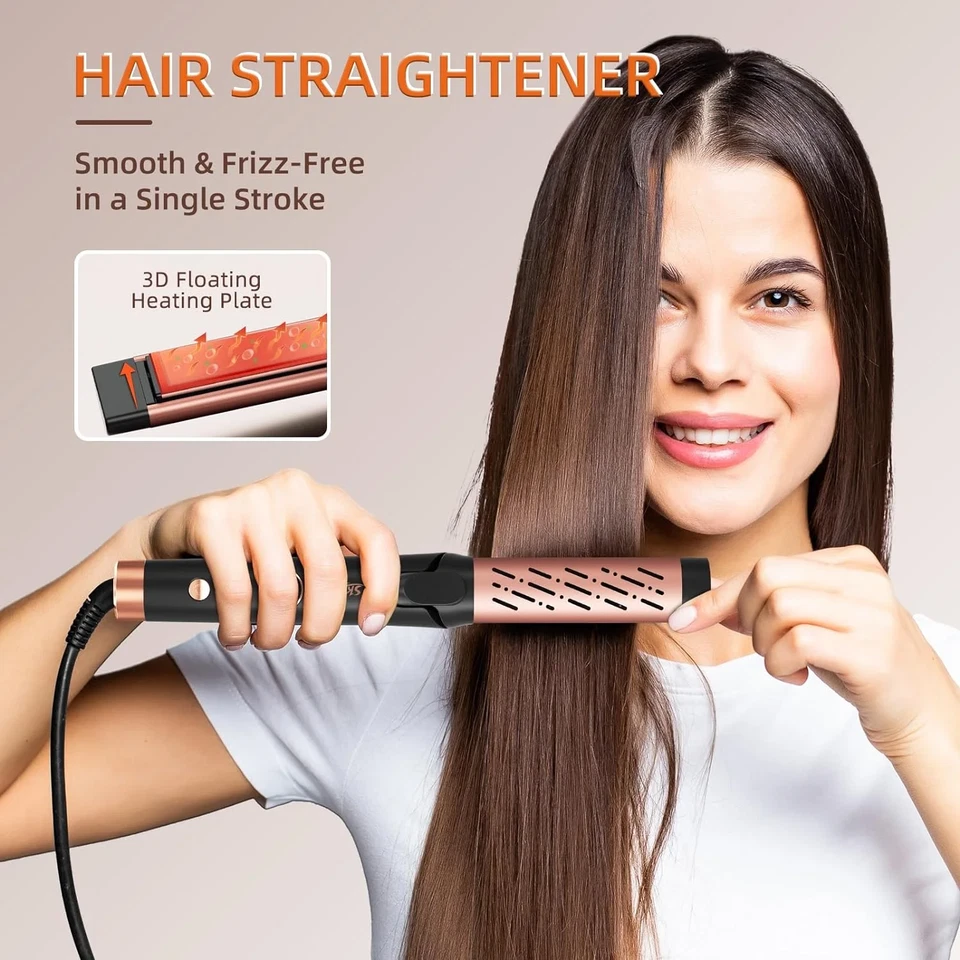 Curling Iron 360° Airflow Styler Hair Curling Iron 5 Adjustable Temps Hair Strai - Image 4 of 4