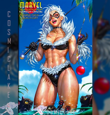 #ad Marvel Swimsuit Special Beach Day Eom SDCC Black Cat Variant Presale 8 7☆ $69.95