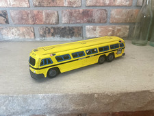 TIN LITHO FRICTION MOTOR YELLOW JAPAN SCHOOL BUS ART DECO PERIOD