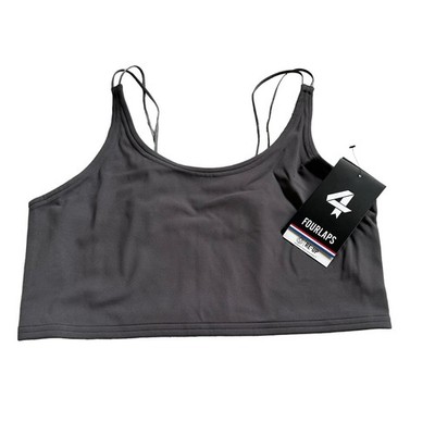FOURLAPS Poise Longline Bra Graphite Gray Women's Size Large NWT Run Low Impact