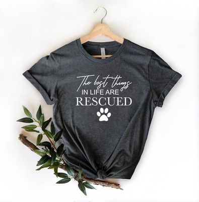 Rescued Cat   Dog Lover T-Shirt  Animal Rescue Gift