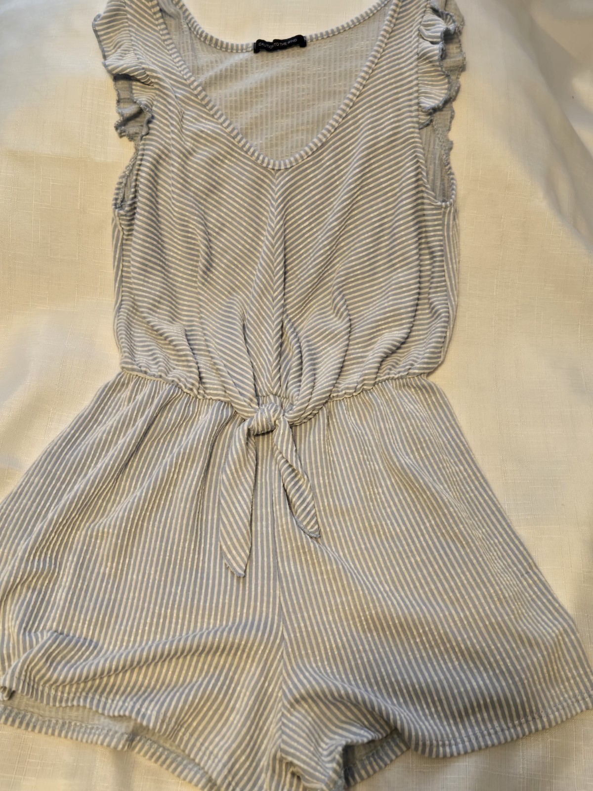 Caution to the Wind Striped Sleeveless Romper Size M, Item #1036