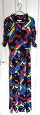 Jolie Moi black & multicoloured abstract print maxi dress (size 10)