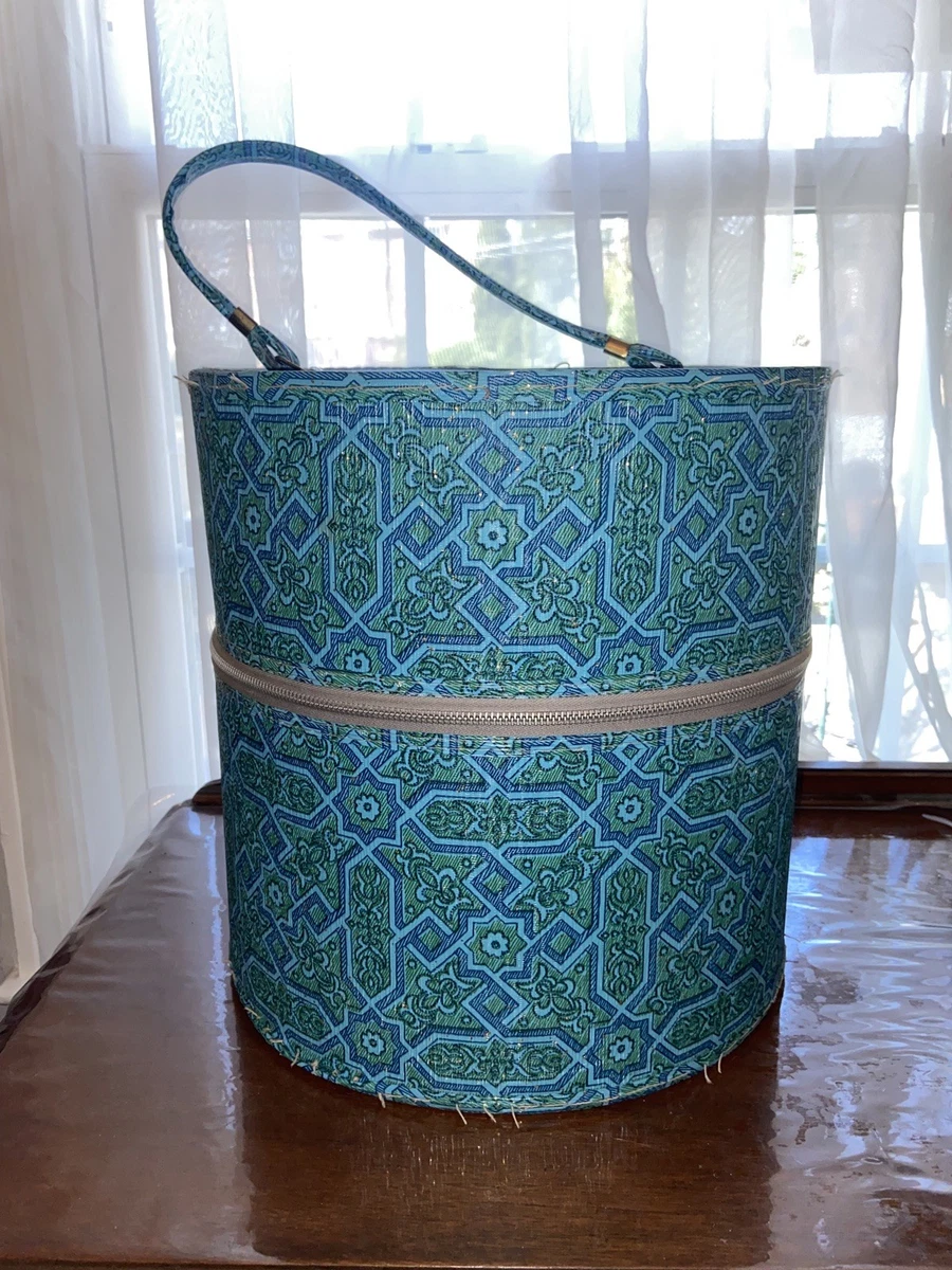 Vintage‎ wig/hat travel case hard plastic 1960s Baby Blue Wig Travel Case In Vintage Hat Boxes for sale | eBay main image 3