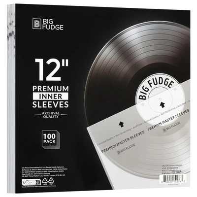 BIG FUDGE VINYL Premium Master Schallplatten Hüllen Innen - 12" x 100 STK. Archivhüllen