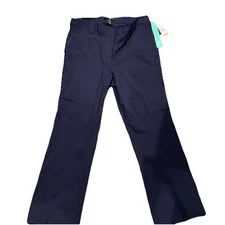 89th & Madison Woman Vagabond Navy Straight Leg Stretch Zip Dress Pants 16 NWT