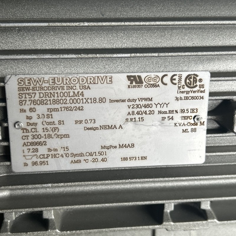 SEW EURODRIVE ST57 DRN100LM4 7.28 MOTOR