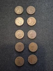 10 Vintage 1880 - 1884 Indian Head Penny Coin Collection
