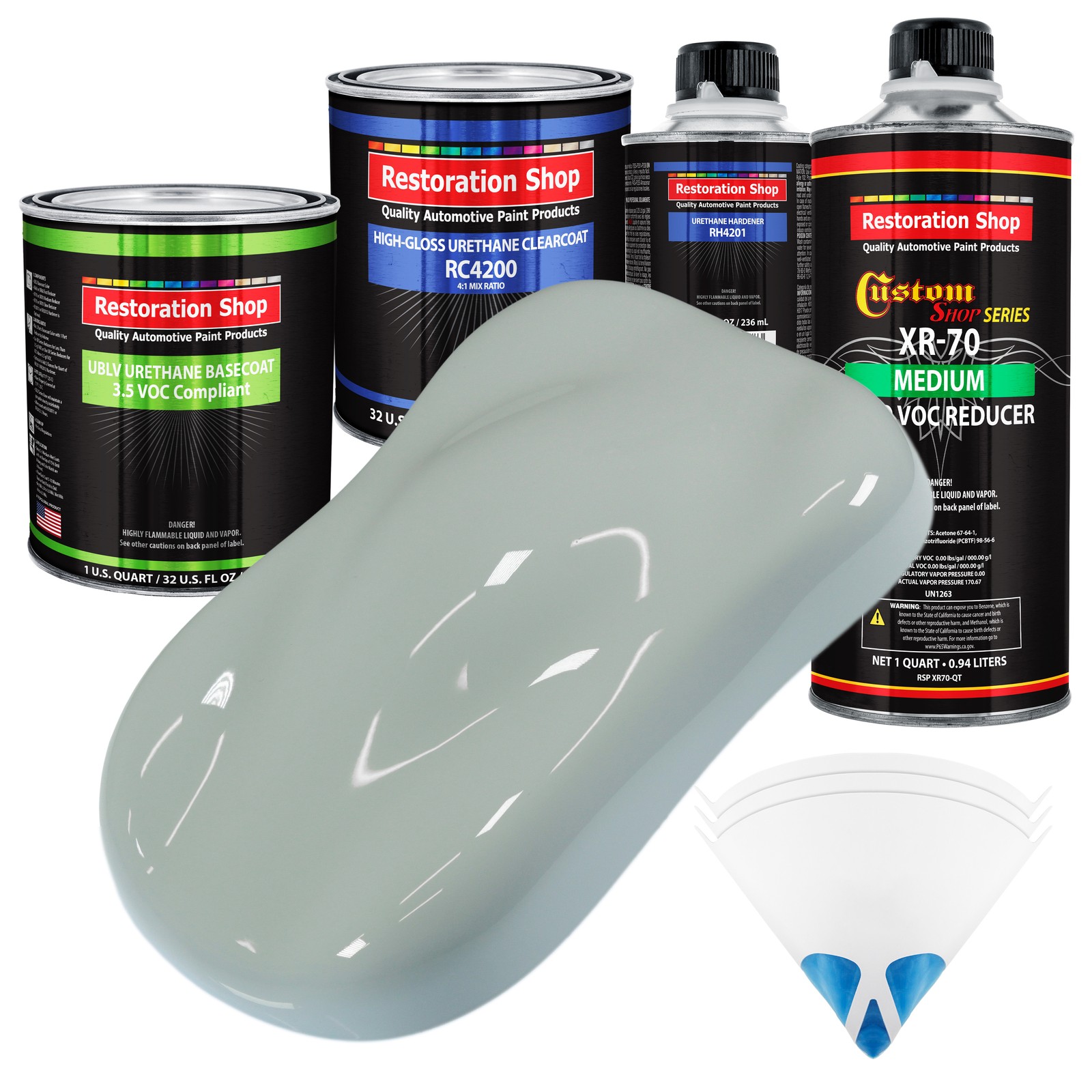 Low VOC Fleet White Urethane Basecoat Auto Paint Kit for Cars