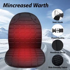 Car Heated Seat Cover Cushion-Universal Heating Warmer Pad 12V Black USA