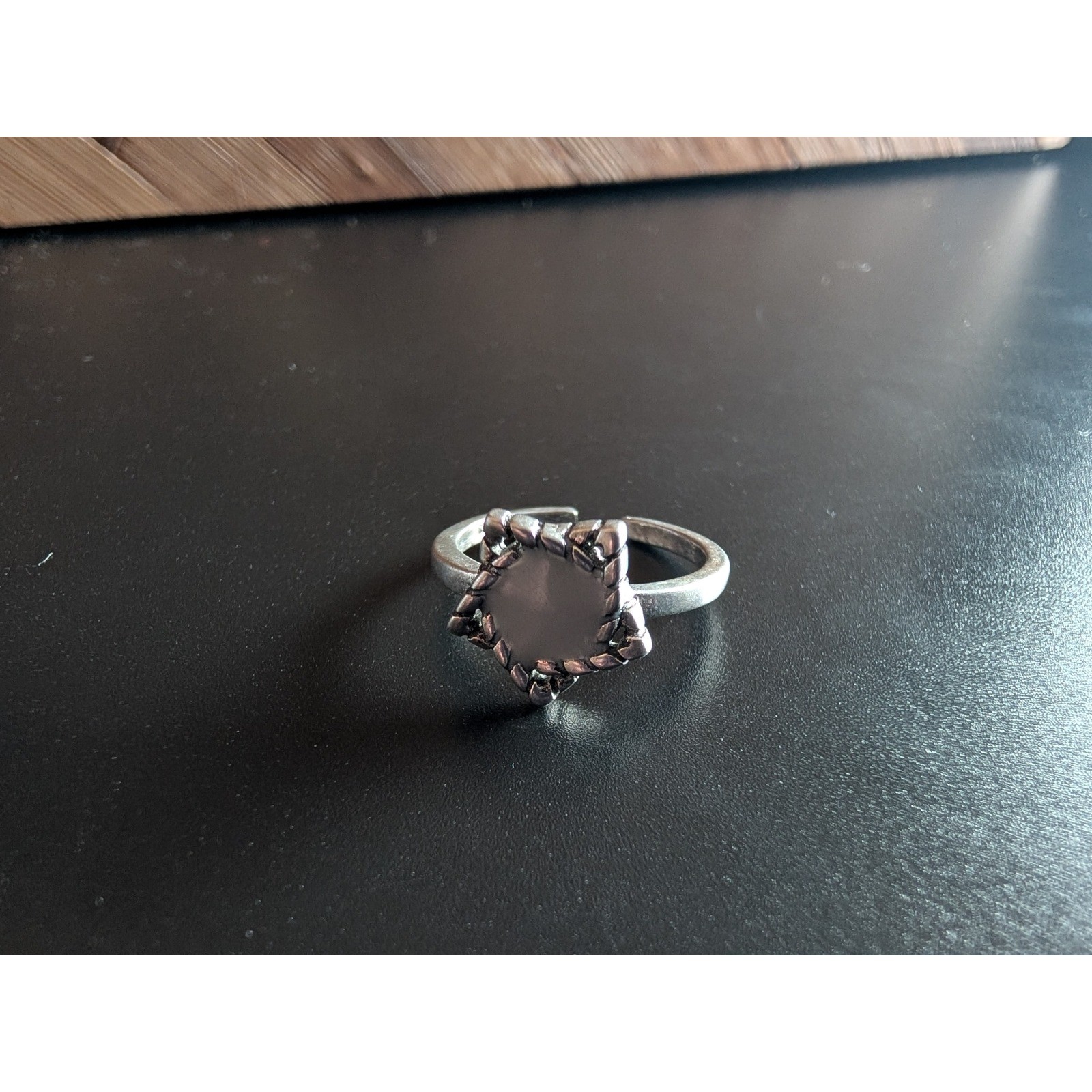 Sterling Silver Star Gemstone Ring Adjustable Siz… - image 1