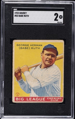 1933 GOUDEY #53 BABE RUTH SGC 2