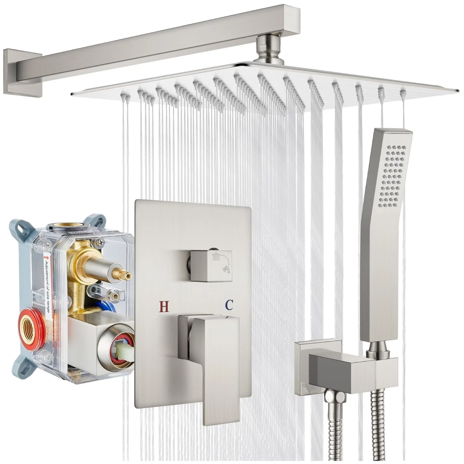 Deluxe 10" Rainfall Shower Head System